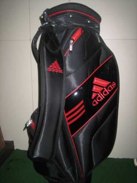 ADIDAS(アディダス）の超美中古キャディバッグ(黒）ロゴ(赤) ADIDAS