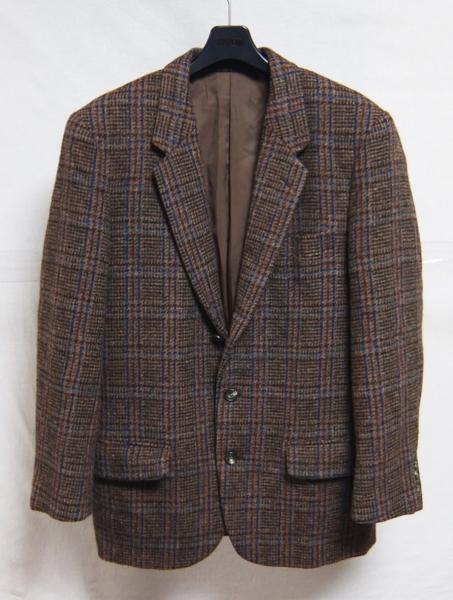 R&L×ハリスツイード ウールテーラードジャケット 茶 M