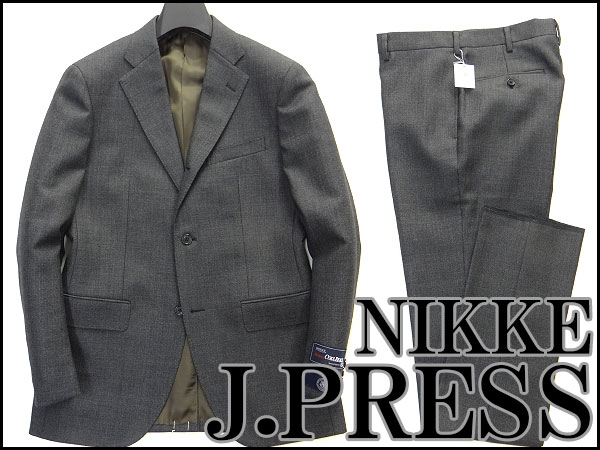 新品8.5万!ジェイプレス 秋冬CUBABEACH段返りスーツAB7灰★J6199