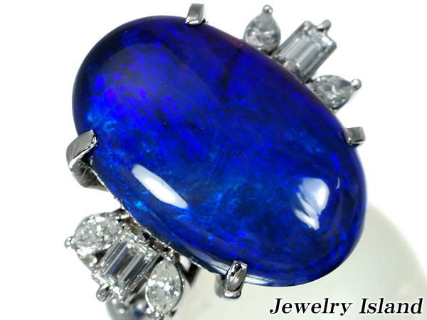 1円～★宝石の島★超希少BLACKオパール10ct D 超高級リング h425