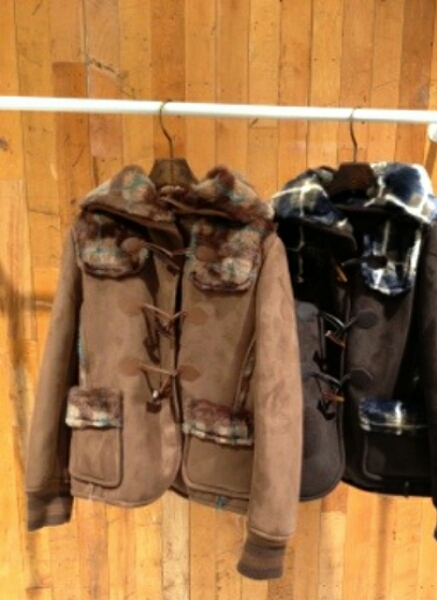 FRAPBOIS☆フラボア☆チェックムートンコート♪ブラウン