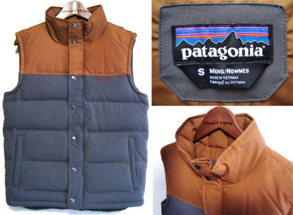 patagonia ダウンベスト XS 薄い茶色　美品 希少Patagoniaダウン ベストSビビーBivy DOWN VESTブラウンxs茶m
