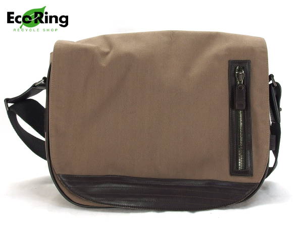 1円 ダンヒル キャンバス ショルダーバッグ ブラウン BJ594