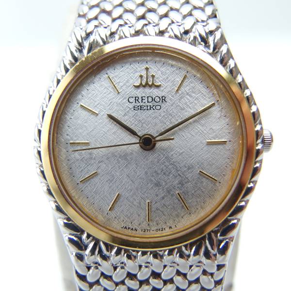 セイコー クレドール 18K ベゼル QZ腕時計 1271 0061 GG542
