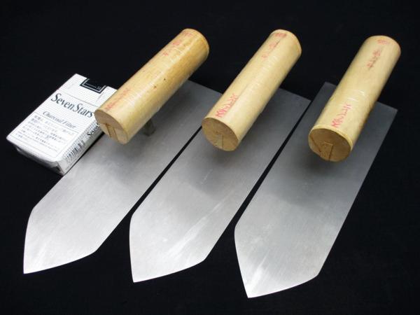 板清g137【ステン】センイ壁鏝/大津磨? 225mm■左官道具★計3丁