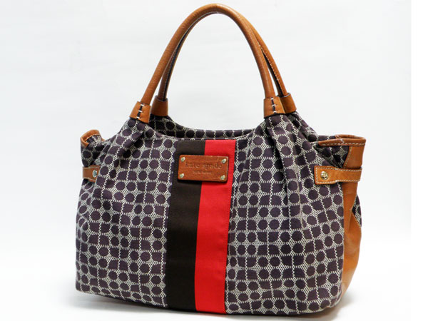 kate spade ケイト・スペード ハンドバッグ 紫×茶系 ロゴ柄