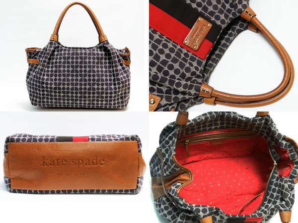 kate spade ケイト・スペード ハンドバッグ 紫×茶系 ロゴ柄