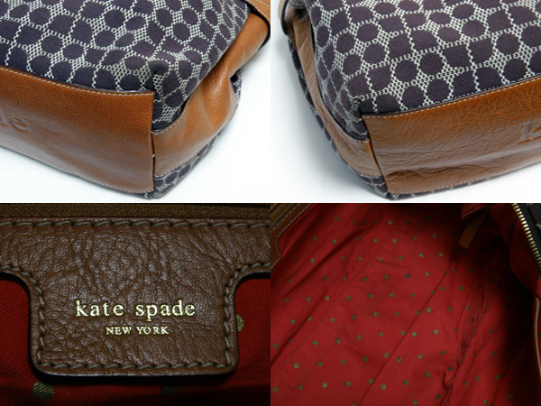 kate spade ケイト・スペード ハンドバッグ 紫×茶系 ロゴ柄