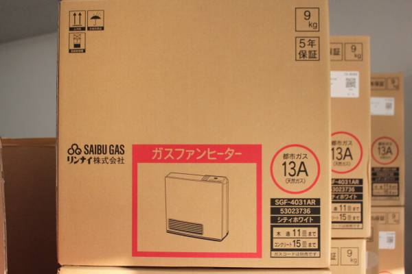 リンナイ ガスファンヒーター SGF-4031AR 都市ガス 15畳 新品9台 ガス