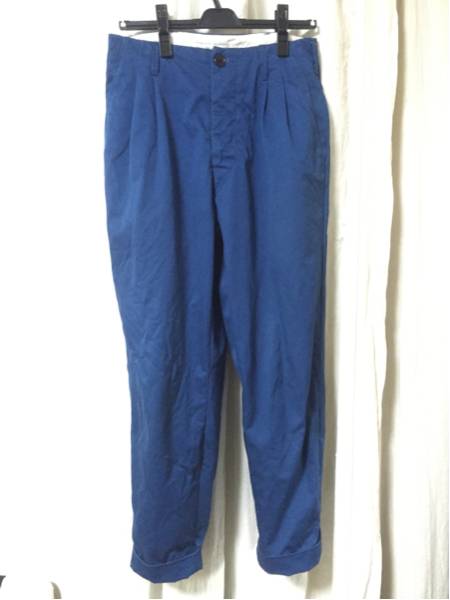 美品 EELイール ボンバーパンツS/ブルーチノパンテーパード