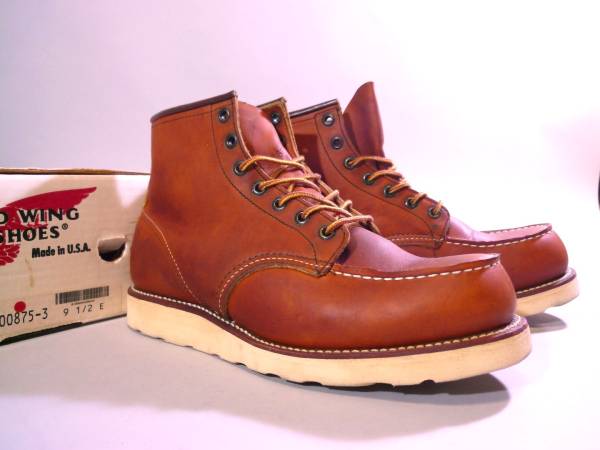 RED WING レッド ウィング 875 サイド羽タグ9.5E 99年 極上革質 99年製REDWING サイド刺繍羽タグ 875セッター9.5犬刻印 REDWING