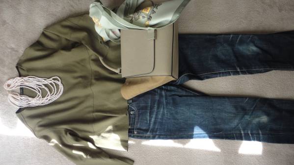 エストネーション カーキぺプラム毛BL 美品 検VERY・ドゥーズィ