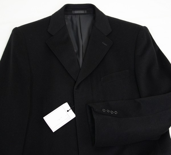 新品未使用　NOUMIカシミヤ 黒 チェスター　ショート　コート　日本製　L ○NOUMIカシミヤ混チェスターコート(黒，L，深喜毛織日本製)新品