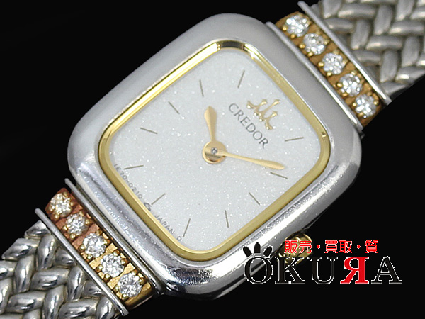 1円～セイコー【クレドール】1E70-5130/クォーツ/女性/10Pダイヤ