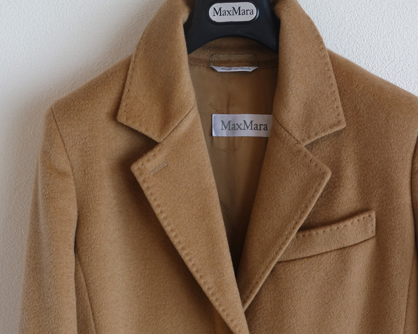 美品■マックスマーラキャメル１００％チェスターコート■３６