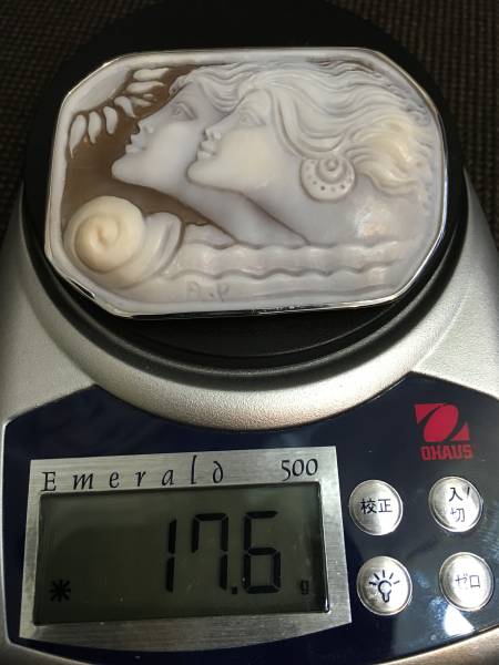 ☆K18WG K14WG カメオ ブローチ 総重量約17.6g 保管品☆ アクセサリー