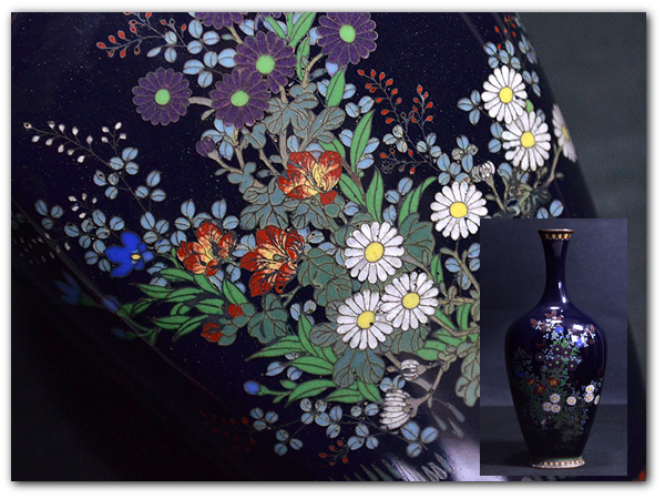 HS19009M★時代★七宝草花文超絶技巧★小花瓶★古玩中国