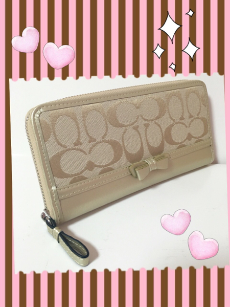 ※最新作！キラっと可愛♪☆コーチCOACH 新品☆リボン 長財布