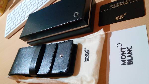 MONT BLANC モンブラン ペンケース 3本差し 新品 専用箱と袋付き