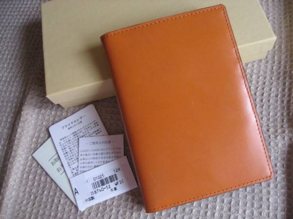 新品ガンゾfico GANZO★ブライドルレザー カードケース キャメル