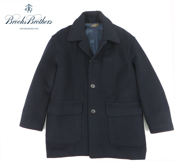 80s BROOKS BROTHERS ブルックスブラザーズ コート ネイビー BROOKS BROTHERS ブルックスブラザーズ シングルPコート 紺 M □正規美