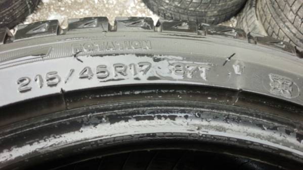 代引無料 中古タイヤ 215／45R17 ミシュラン X‐ICE 4本 送料込み