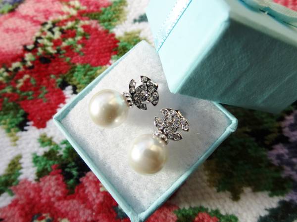 新品/CANELシャネル/非売品ノベルティ ピアス/COCO&パール/S