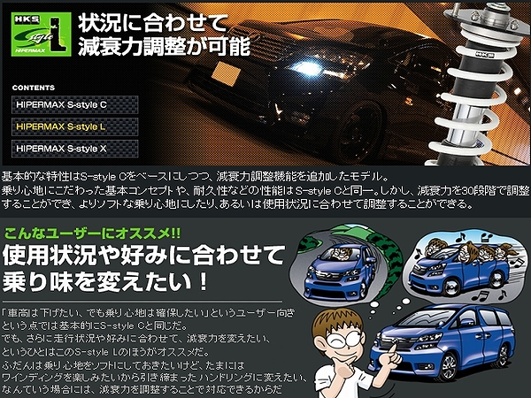 HKS車高調HIPERMAX S-Style L MPV LY3P 80130-AZ101 【公式通販】