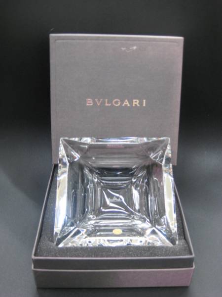 BVLGARIブルガリ×ローゼンタール クリスタル灰皿 四角型 未使用（訳