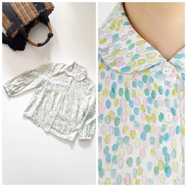 水通しのみ*。ミナペルホネン　jellybeans ブラウス小粒d'antan