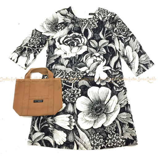 美品含 マリメッコ 長袖ワンピース 等 計2点 38 黒白系 他