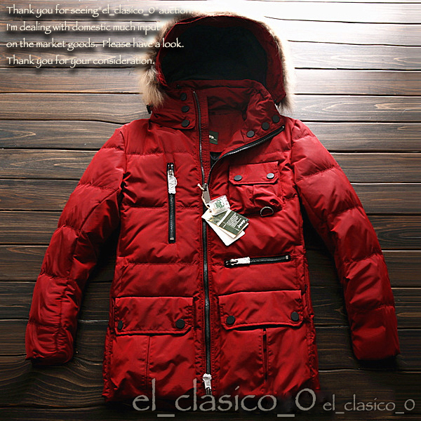 新品■US発Jeep*高級*毛皮ファー付ダウンジャケットコート*XL/赤