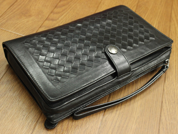 ボッテガ 超使える!! イントレチャートレザーメンズ財布バッグ