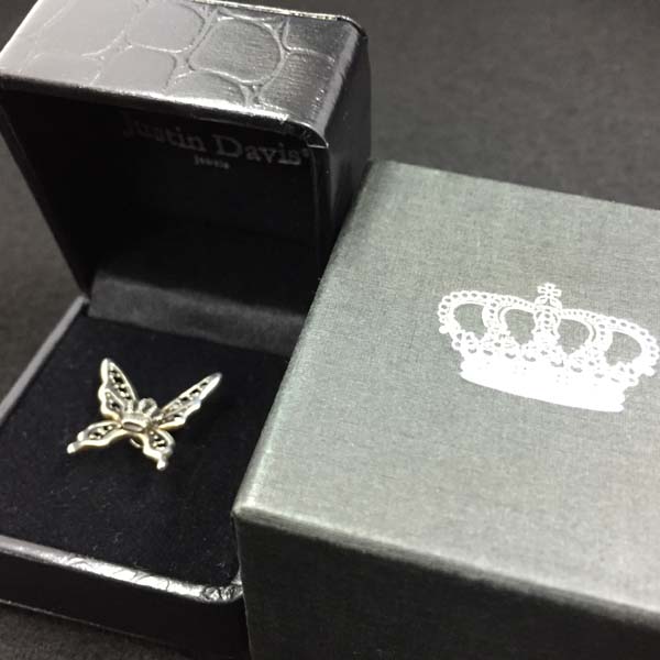 JUSTIN DAVIS クラウンバタフライピアス 蝶モチーフ　7253 美品*Justin Davis*希少*SEJ216 Crown Butterfly*ピアス*14514