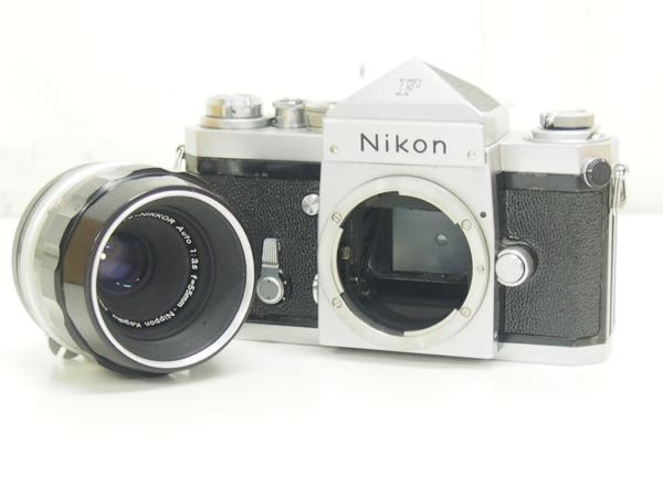NIKON ボディ F+レンズ MICRO-NIKKOR AUTO 55mm F3.5◇42EA1-10 ニコン