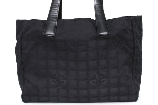 1円 CHANEL シャネル ニュートラベルライン MM トート バッグ 黒