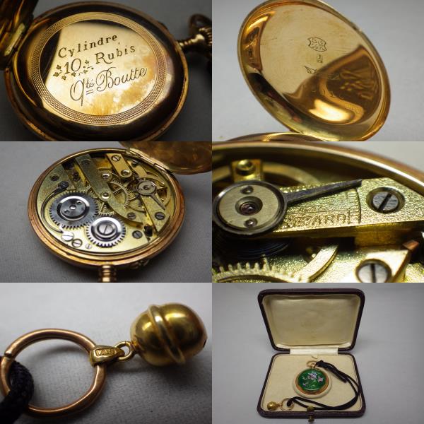 ☆【ジャンク】CYLINDRE 手巻き懐中時計 アンティーク 14K/18K 