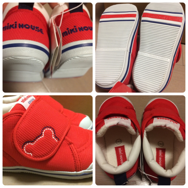 新品★mikiHouseミキハウスセカンドシューズ14，5cm赤色日本製