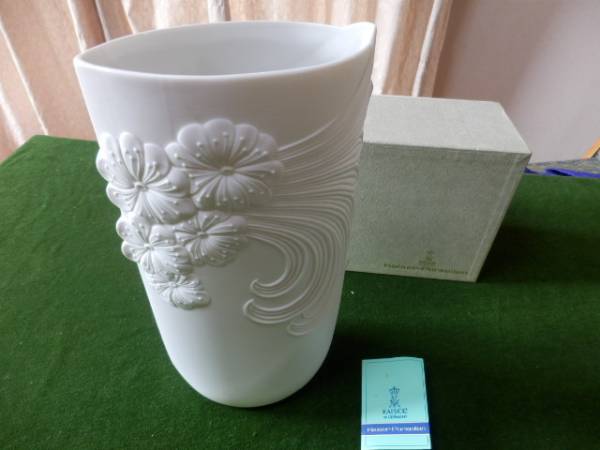 KAISER 花瓶 AK KAISER(カイザー) 金彩コバルト 花鳥文 花瓶 高さ約28cm
