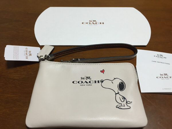COACH リストレット ジップ コーチ スヌーピー コーナー X ポーチ 