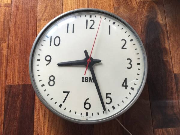 IBM School Clock ☆ Made In USA ビンテージ希少 置時計、掛時計