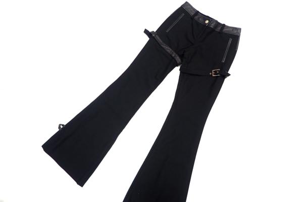 中古◆ヴェルサーチ メデューサ ベルト付きバギーパンツ 38 黒