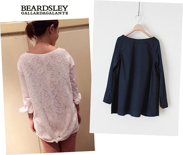 BEARDSLEY 後ろジャガードチュニック ガリャルダガランテ BEARDSLEYガリャルダガランテ*後ろジャガードブラウス紺