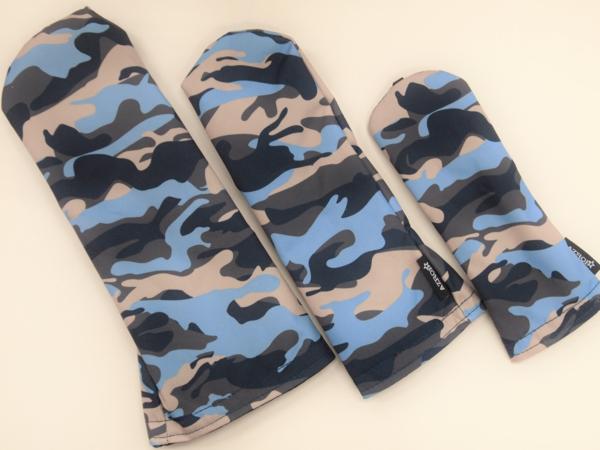 【新品】AZROFアズロフソフトヘッドカバーカモフラネイビー3点