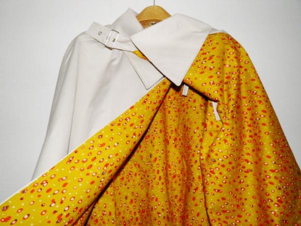 壱1739 男物シルクロードマントКオフホワイト ネックベルト