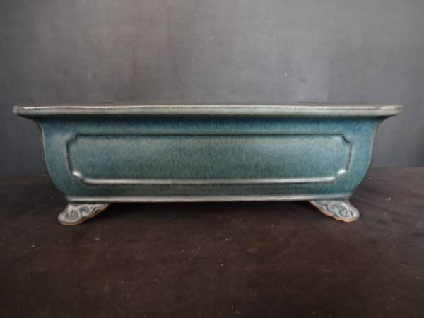 《富士山》【黎鳳】　海鼠釉入額隅入外縁雲足長方　38cm