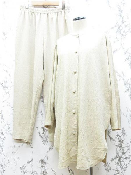 詩仙堂 ちりめん セットアップ ノーカラー ロング チュニック