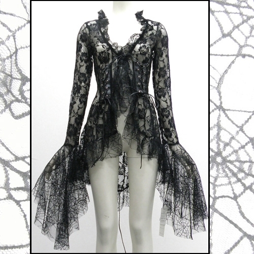 蜘蛛†薔薇レース†姫袖燕尾カーディガン期間限定セール