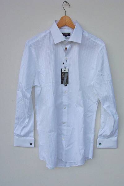 新品バーバリー・ブラックレーベルプレミアムWカフス釦シャツ