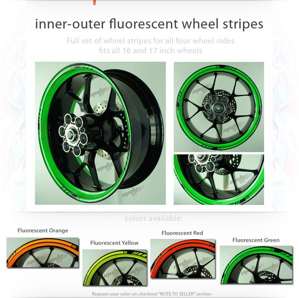 極太カスタム リムステッカー カワサキ NINJA250 バリオス 蛍光